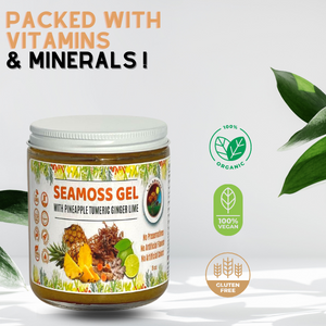 Dr. Sebi inspired Natural Organic Sea Moss Gel | Wildcrafted Sea Moss Enhanced with Pineapple, Turmeric, Ginger & Lime for Immune & Digestive Support |Packed with Vitamins & Minerals, 8 Oz